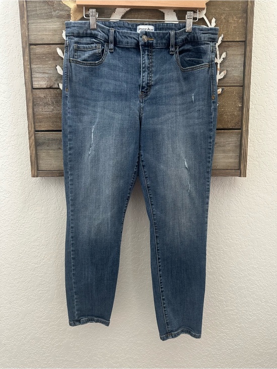 studio blue Denim - Studio Blue Kenova Skinny Distressed Rolled Jeans Medium Wash Blue Size 32